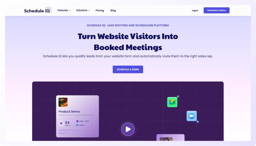 meeting scheduling automation platform Schedule IQ home page