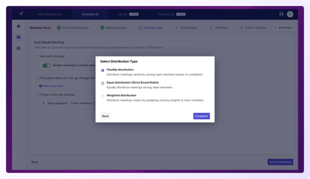 Selecting distribution in appointment scheduling process - ScheduleIQ