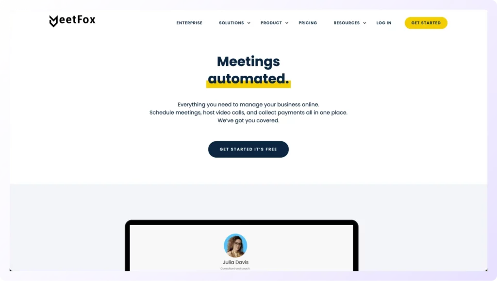 MeetFox the best demo scheduling software home page