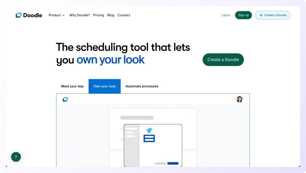 the best demo scheduling software Doodle home page